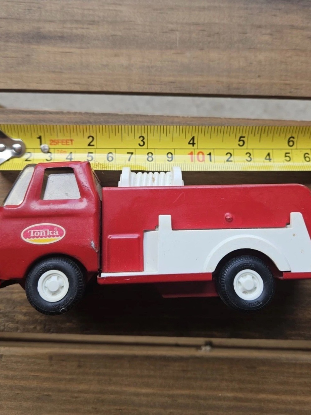 Vintage Tonka Pressed Steel Mini Fire Truck Red & White Rescue Engine 1969–1972